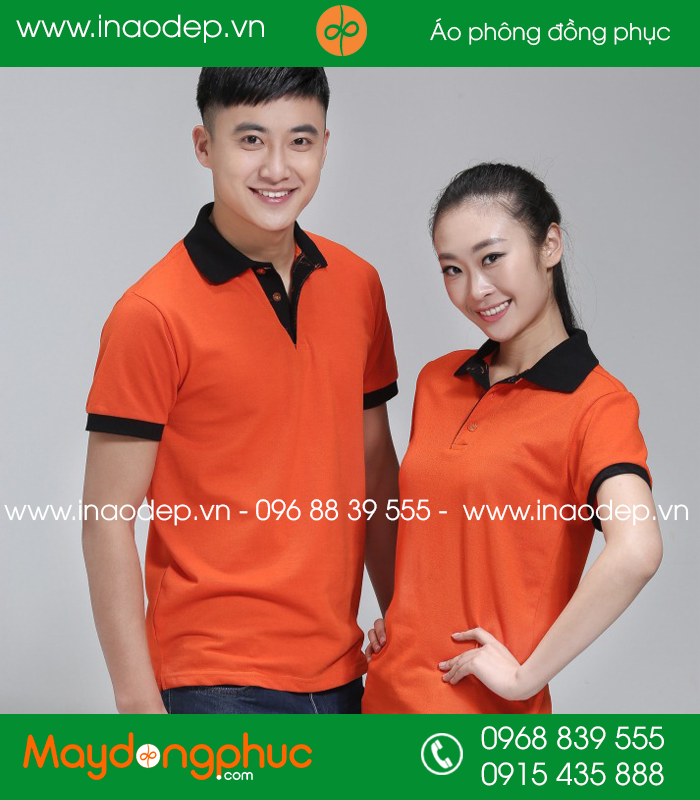 Áo phông màu Cam phối Đen